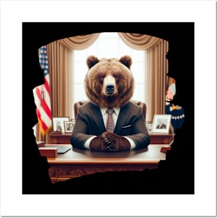 Grizzly president of USA - the triomphe of biodiversity Posters and Art